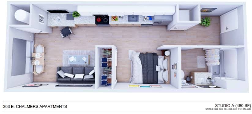 Private furnished studio available Jan. 1โJul. 31, 2027 at 303 E Chalmers. โ photo 2
